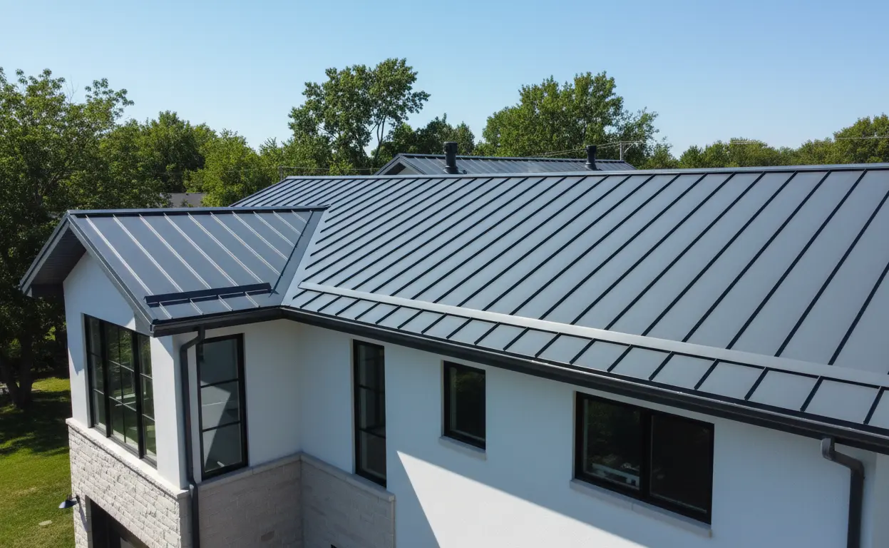 Completed residential roofing project